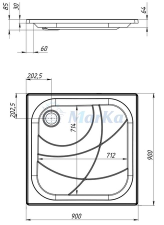 Душевой поддон 1Marka Freya New 01пфн90п
